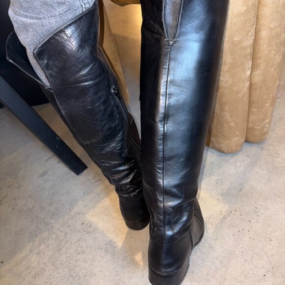 Vintage Davos Gomma Genuine Black Italian Leather Riding Boots Sz 39 - Picture 6 of 8